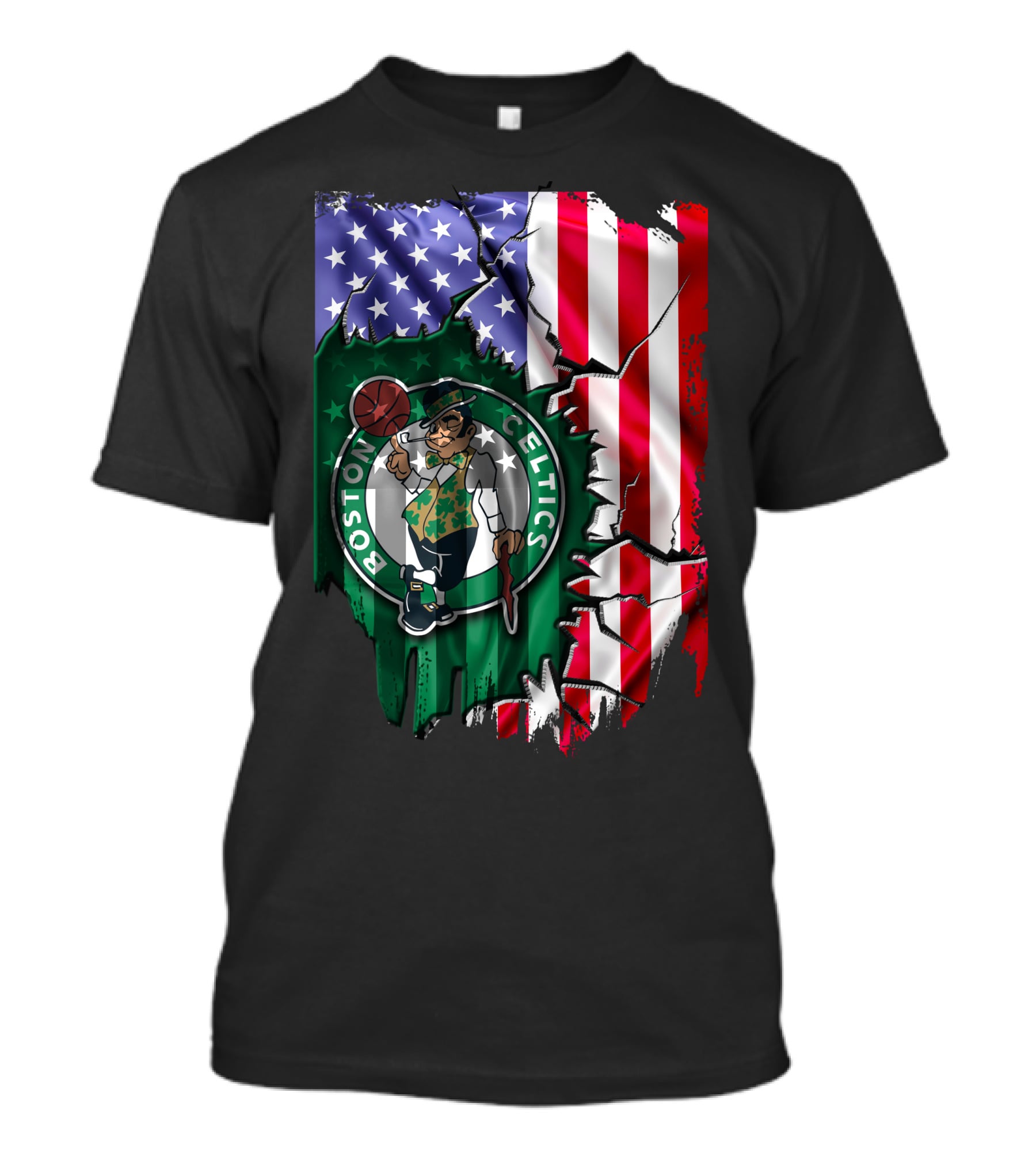 American Flag Boston Celtics T-Shirt