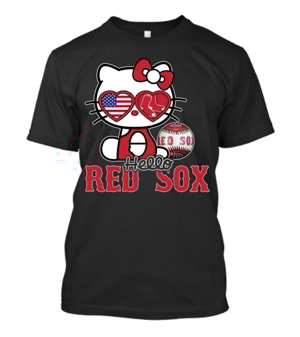 Hello Kitty Red Sox American Heart Baseball Fan T-Shirt