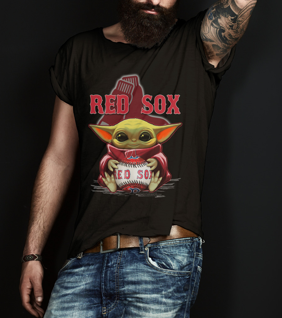 Yoda Red Sox Baseball Boston Fan Art Collaboration T-Shirt