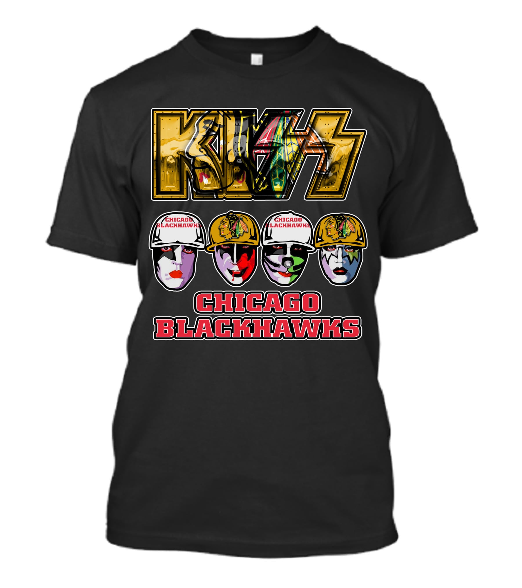 Kiss Chicago Blackhawks Face Paint T-Shirt