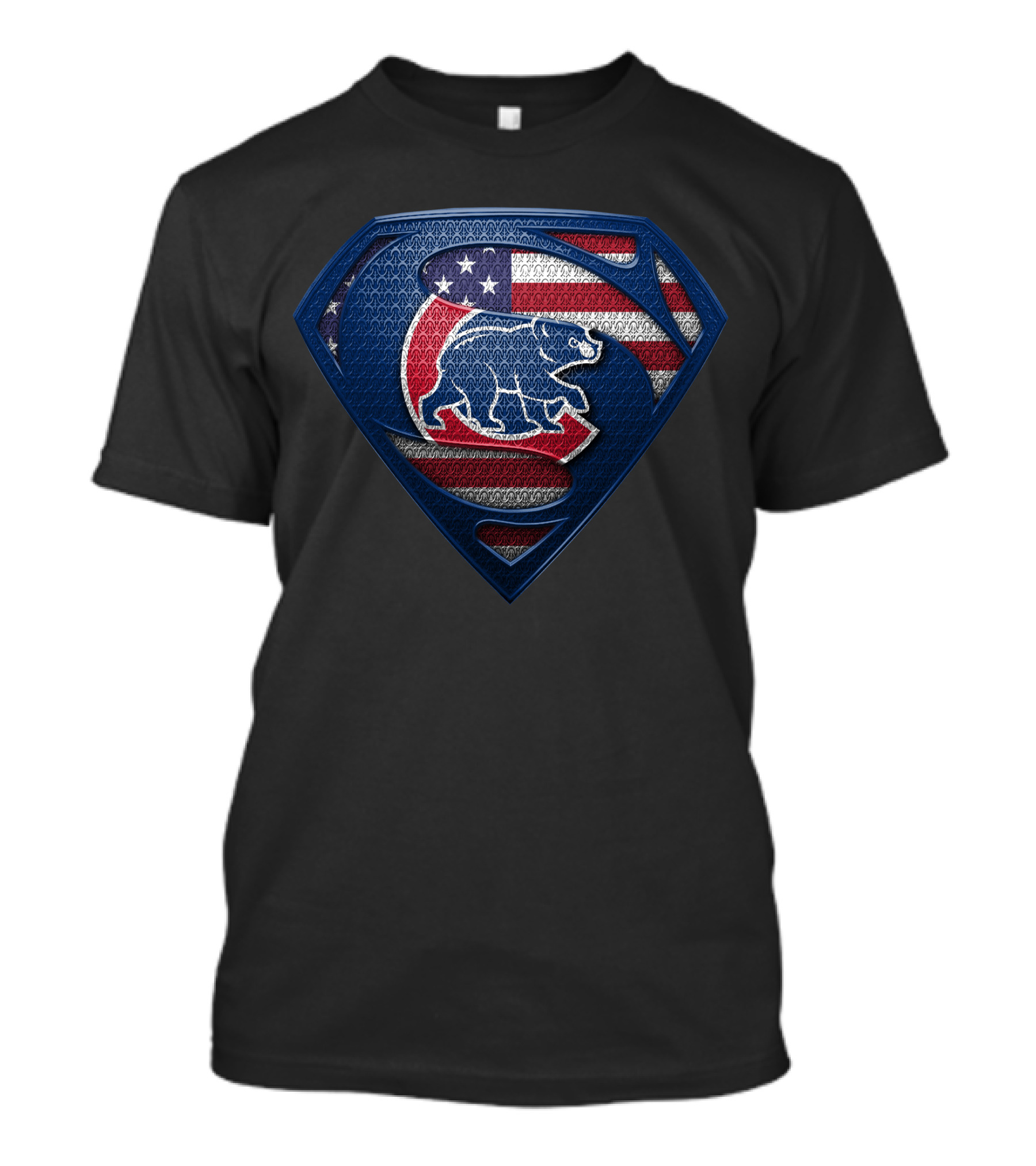 Chicago Cubs American Flag Bear Superhero T-Shirt