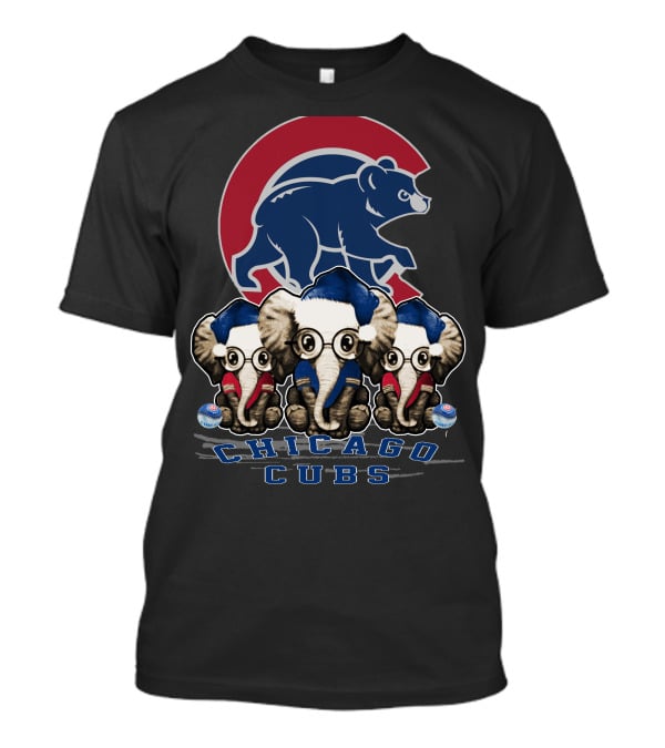 Chicago Cubs Christmas Elephants T-Shirt