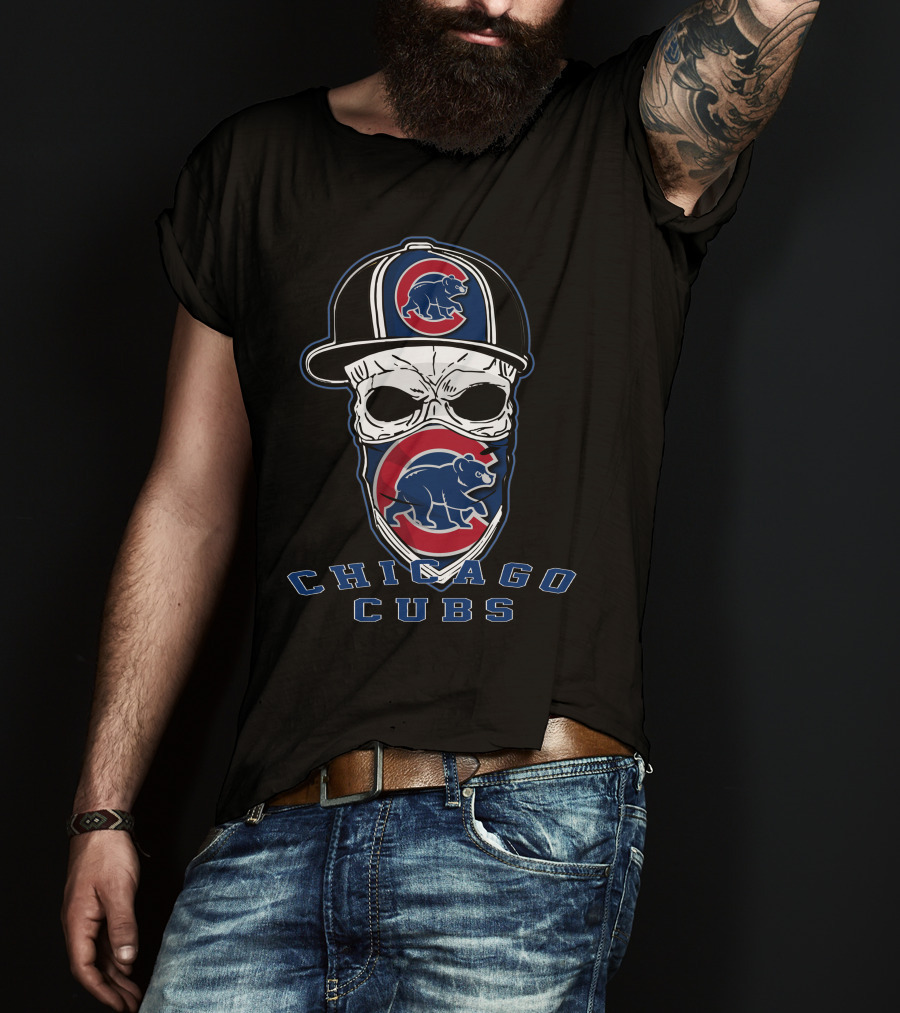 Chicago Cubs Skull Hat Logo Baseball Fan T-Shirt