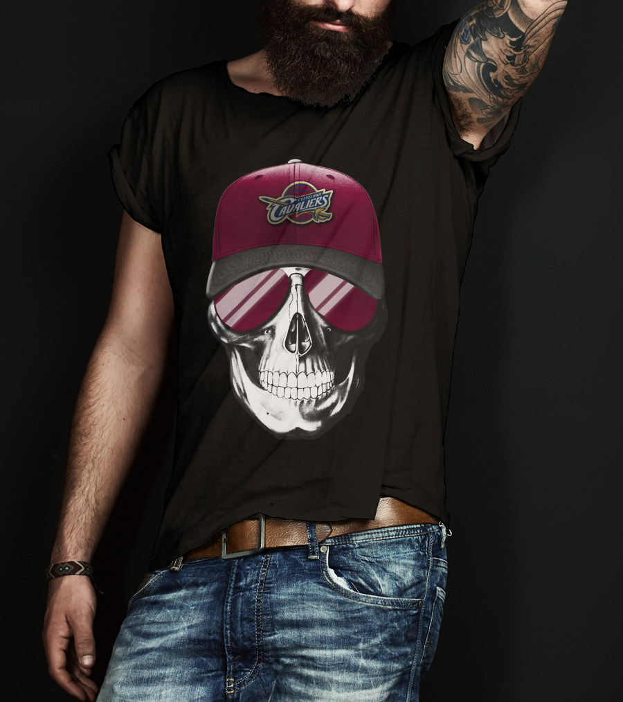Cleveland Cavaliers Skull With Cap T-Shirt