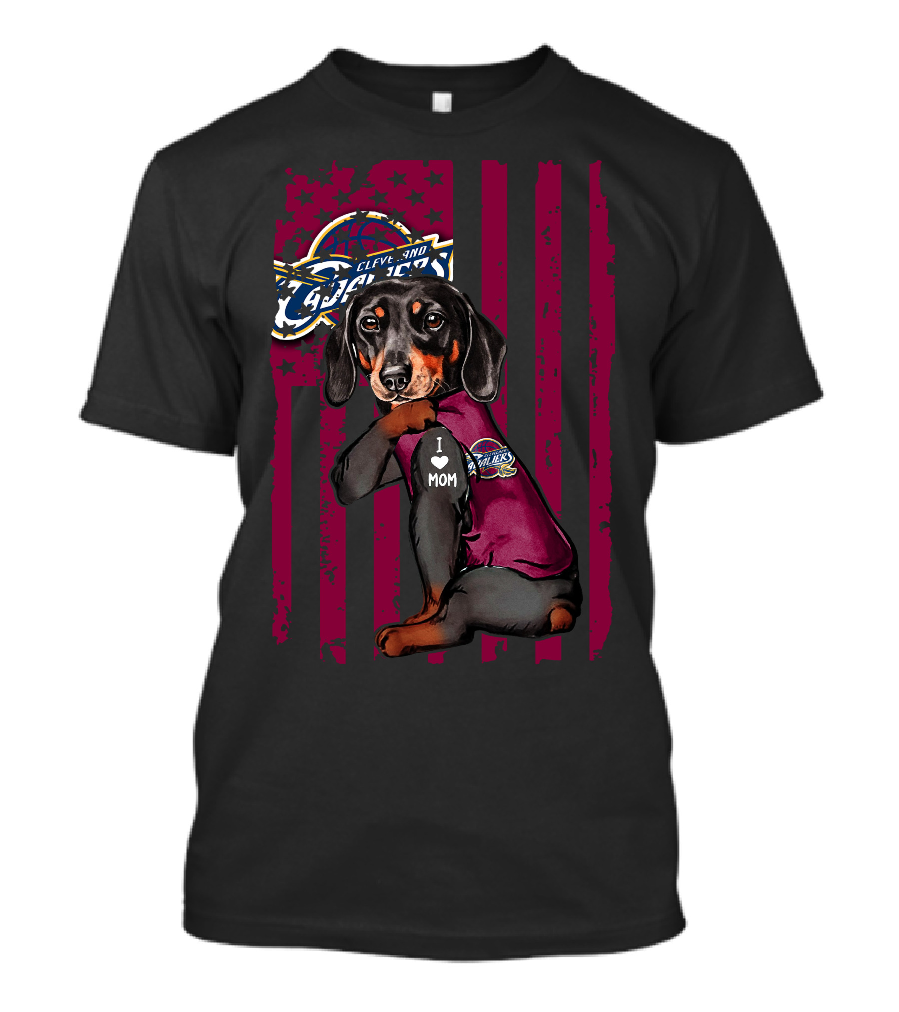 Cleveland Cavaliers Dachshund I Love Mom T-Shirt
