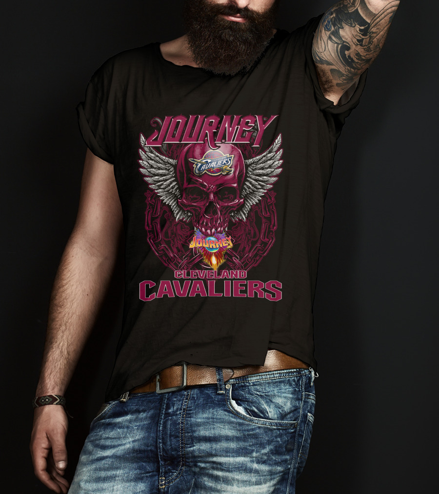 Journey Cleveland Cavaliers Skull Wings T-Shirt