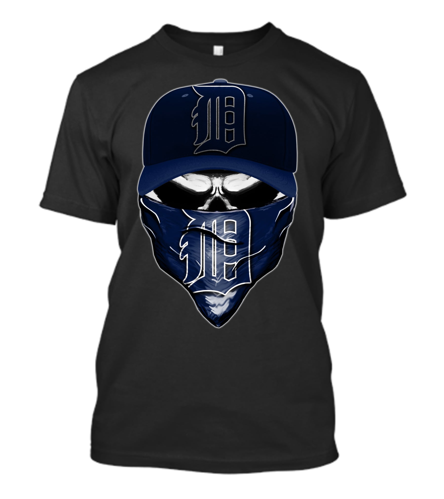 Detroit Tigers Skull Bandana Cap T-Shirt