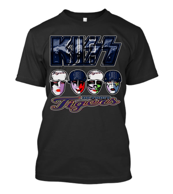 Kiss Detroit Tigers Faces Baseball Crossover T-Shirt