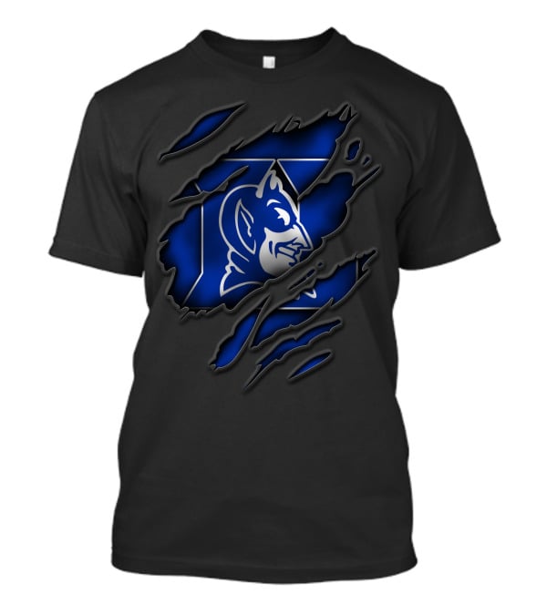 Torn Duke Blue Devils Logo Claw Marks T-Shirt
