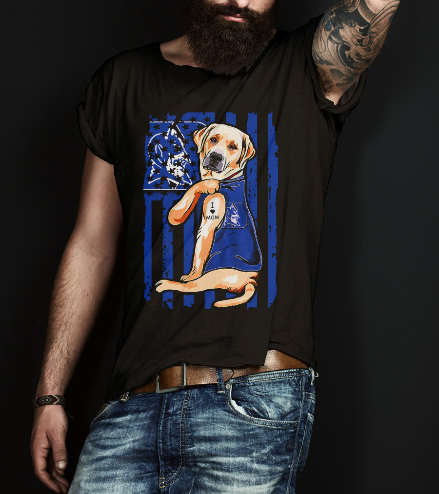 Labrador Retriever Duke Blue Devils I Love Mom T-Shirt