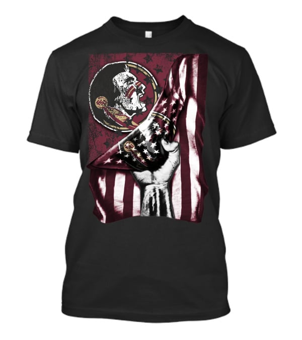 Florida State Seminoles Flag Emblem With Fist T-Shirt