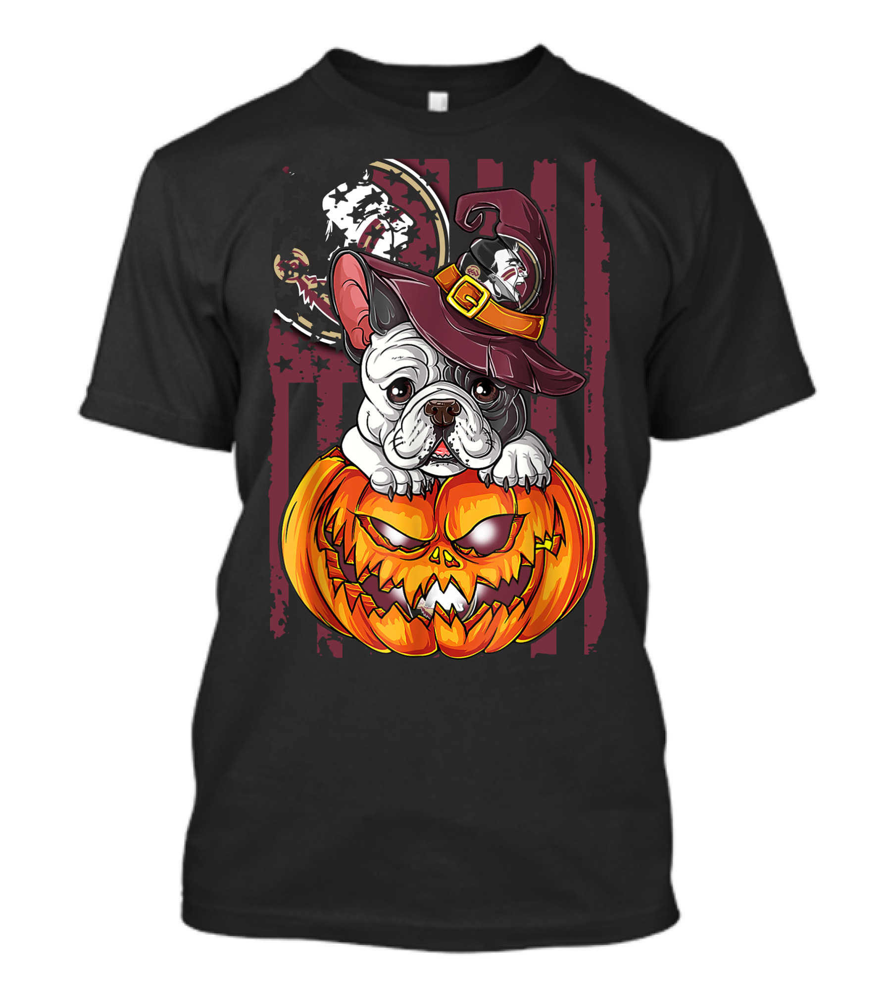 Hlw Bulldog Florida State Seminoles Halloween Pumpkin Wizard Hat T-Shirt