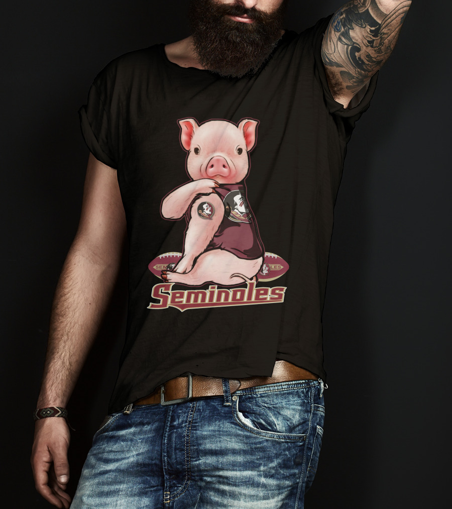 Seminoles Pig With Florida State Football T-Shirt