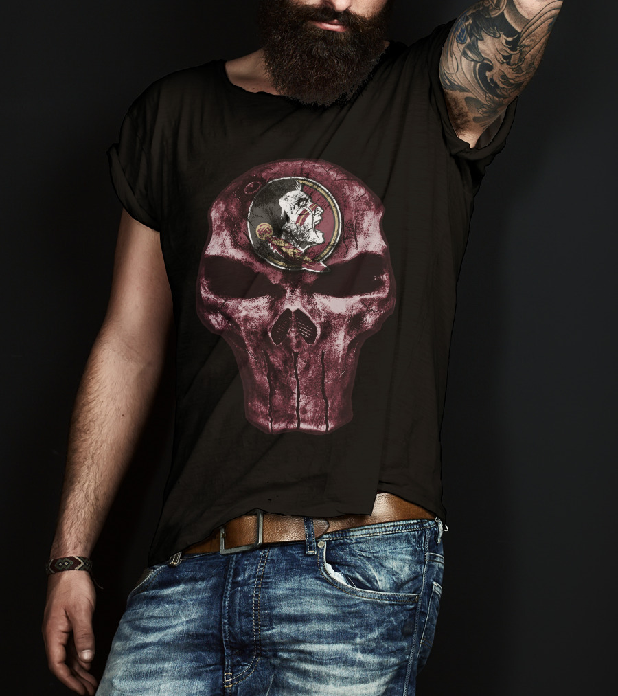 Skull With Florida State Seminoles T-Shirt