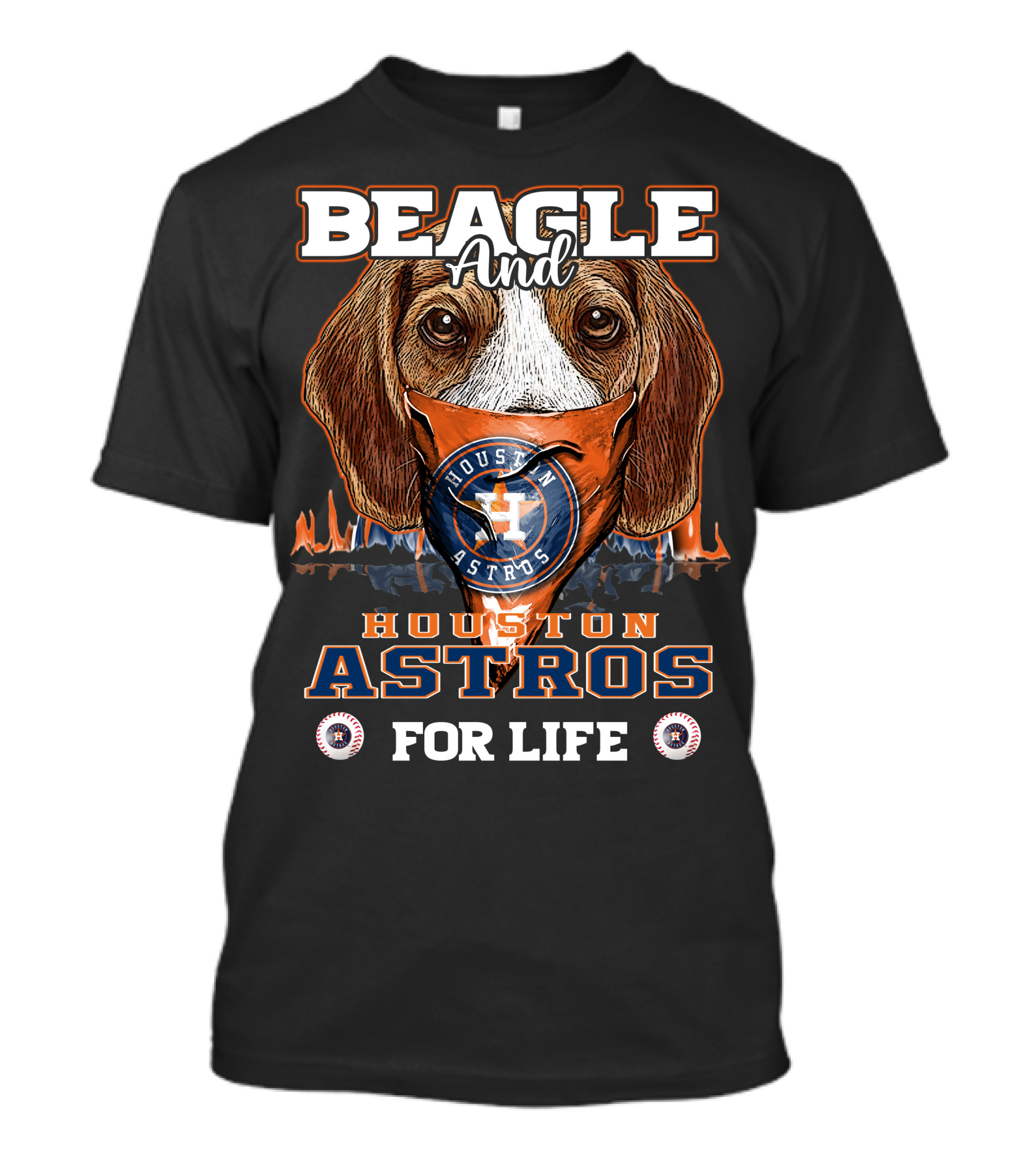 Beagle And Houston Astros For Life T-Shirt