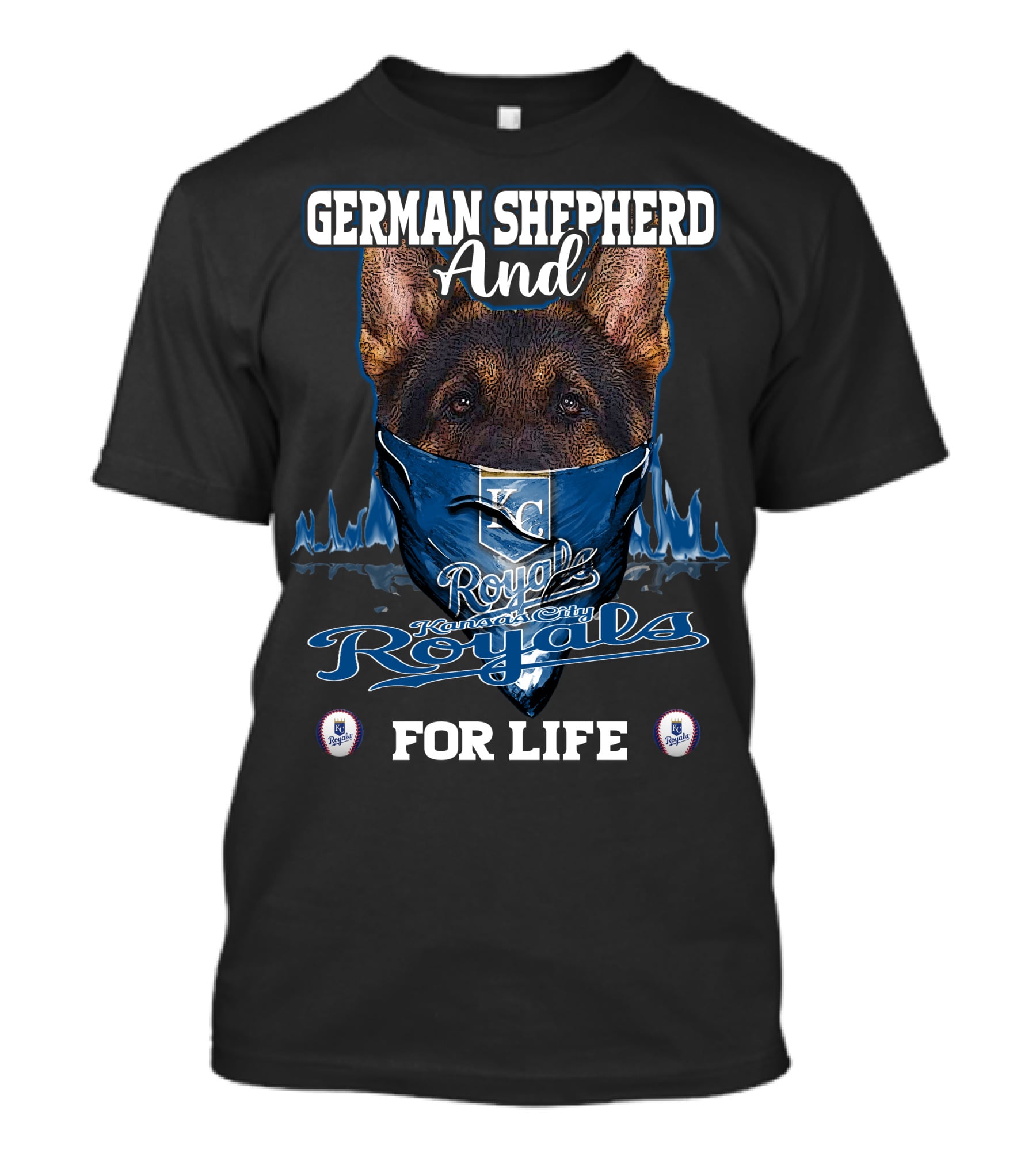 German Shepherd And Kansas City Royals For Life T-Shirt