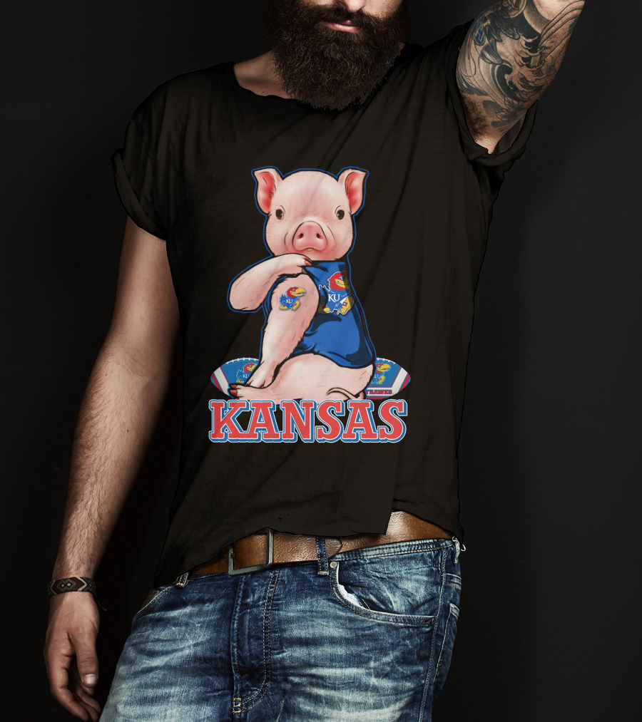 Kansas Pig Jayhawks KU Football Fan T-Shirt