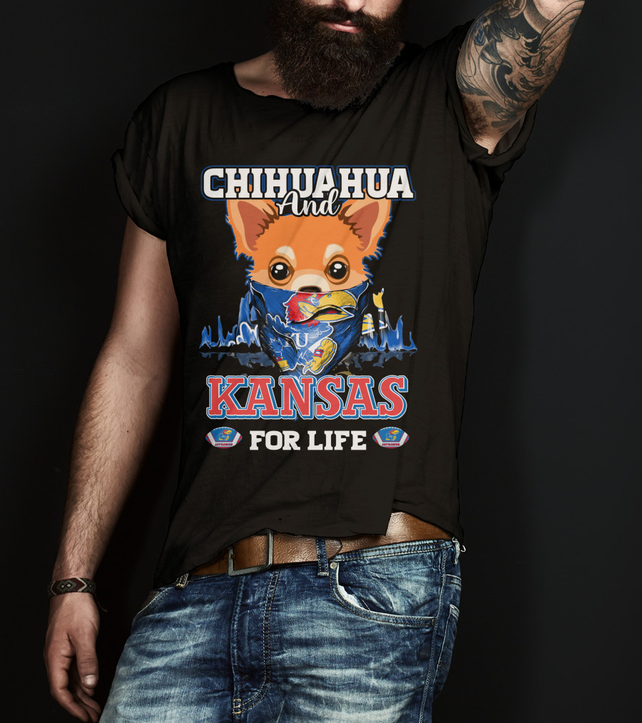 Chihuahua And Kansas Jayhawks Mascot For Life T-Shirt