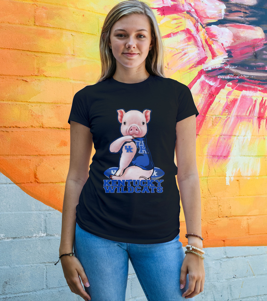 Pig Wearing Kentucky Wildcats Football Jersey T-Shirt