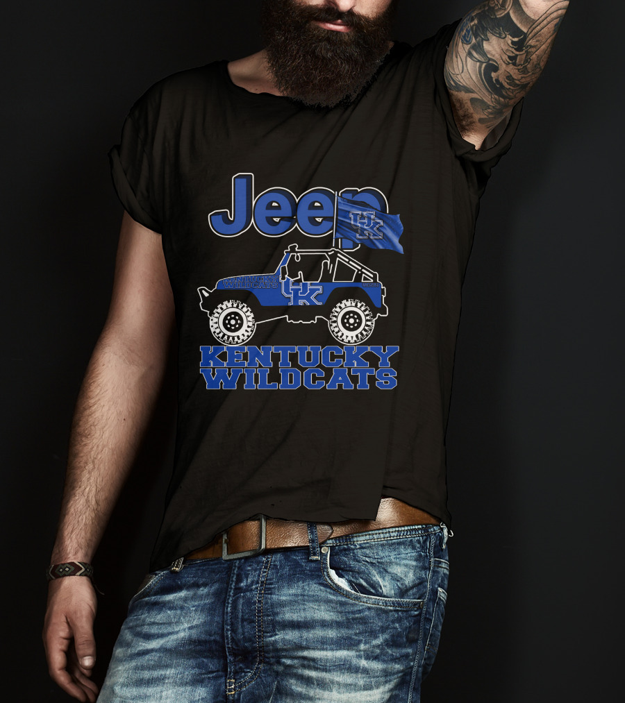 Jeep Kentucky Wildcats UK Flag Off-Road Vehicle T-Shirt