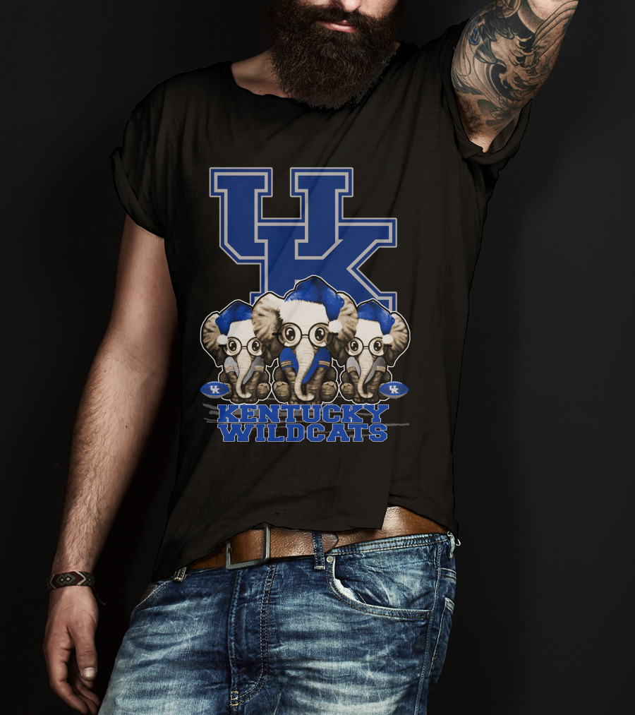 Kentucky Wildcats Elephant Christmas Trio With UK T-Shirt