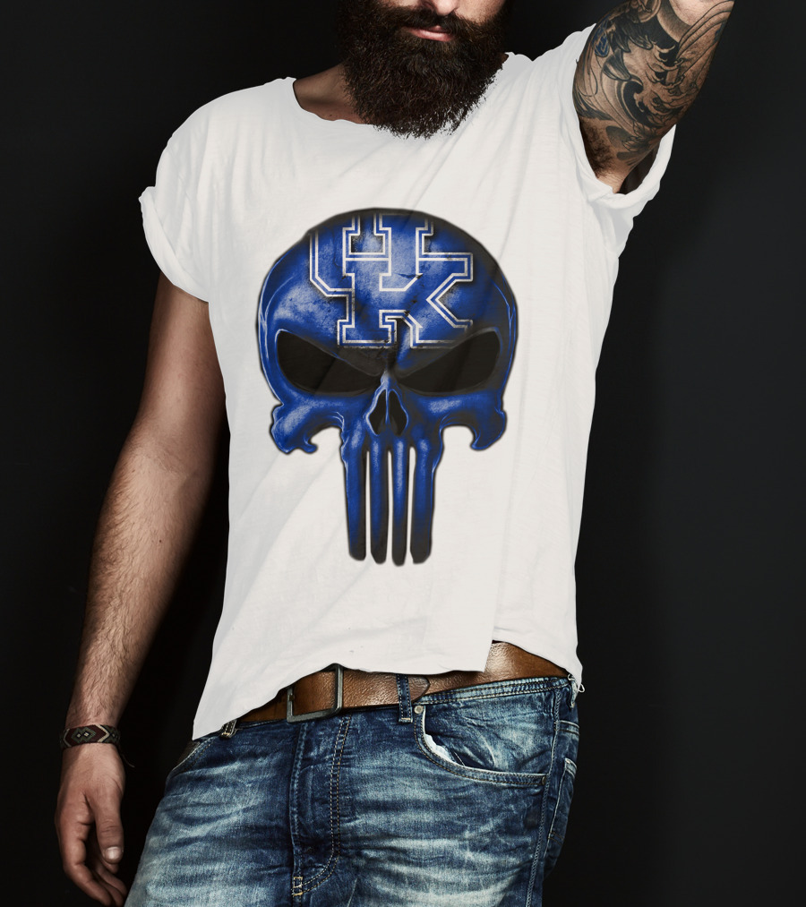 Kentucky Wildcats UK Blue Skull T-Shirt