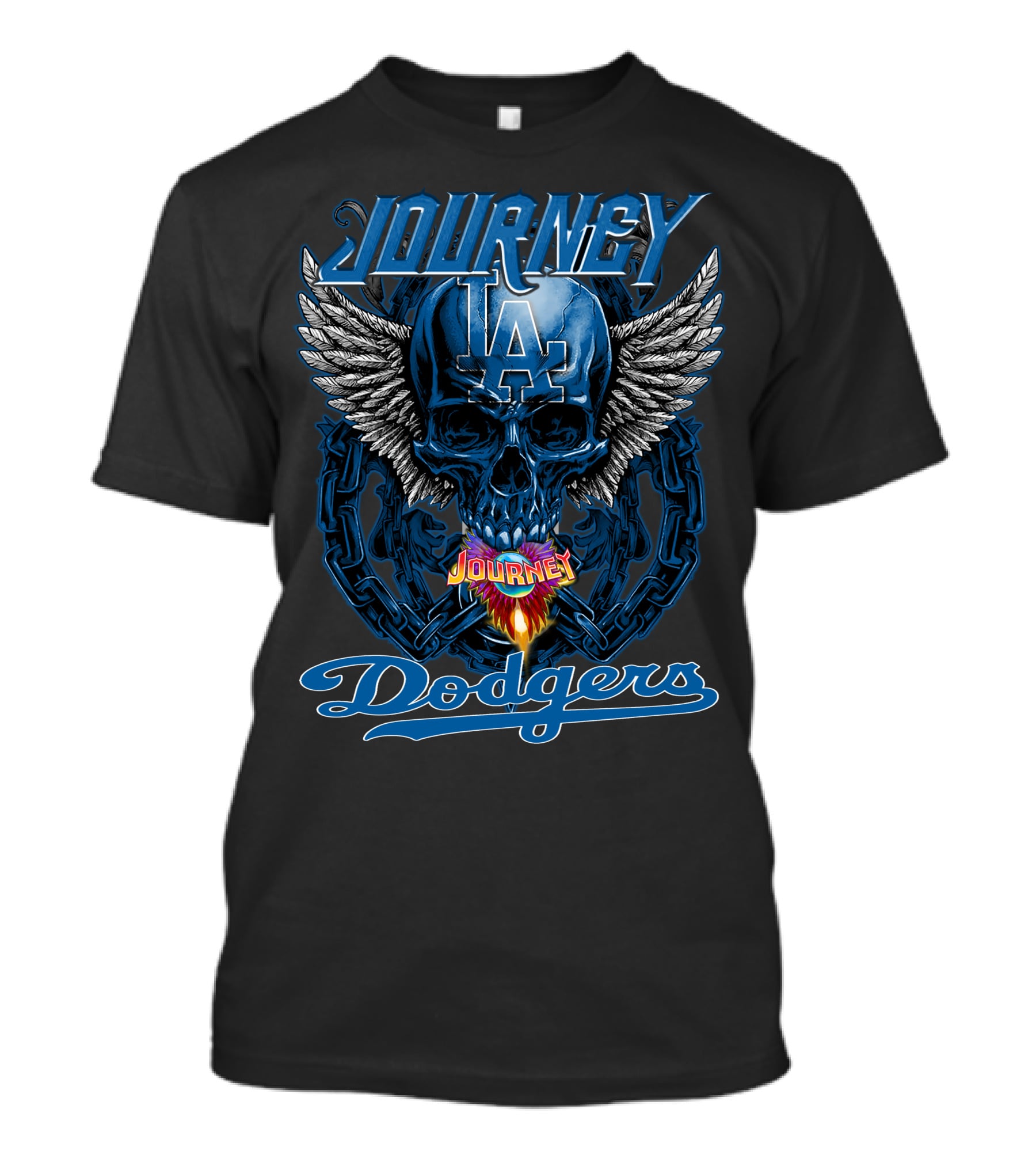 Journey Los Angeles Dodgers Skull Wings Iconic T-Shirt