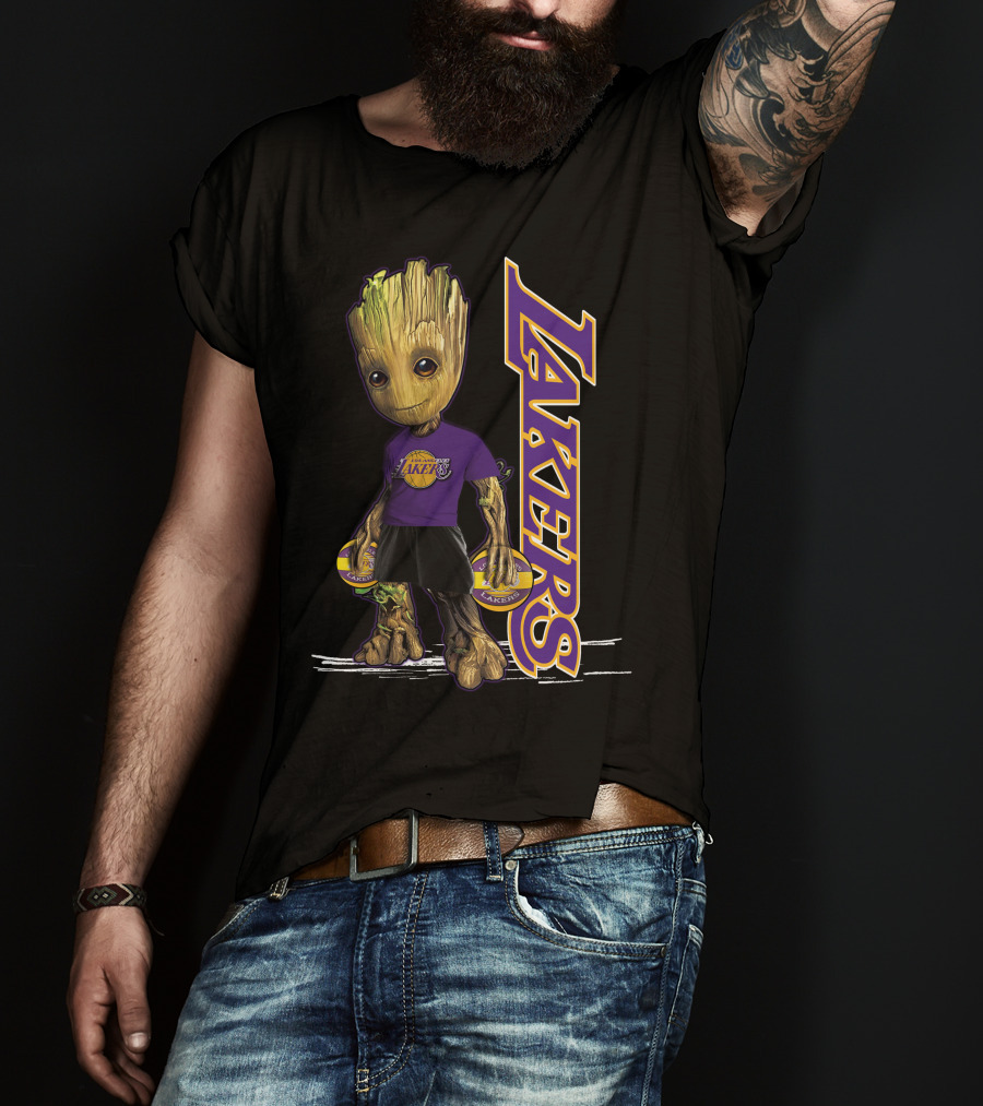 Groot Lakers Basketball Fan Character T-Shirt