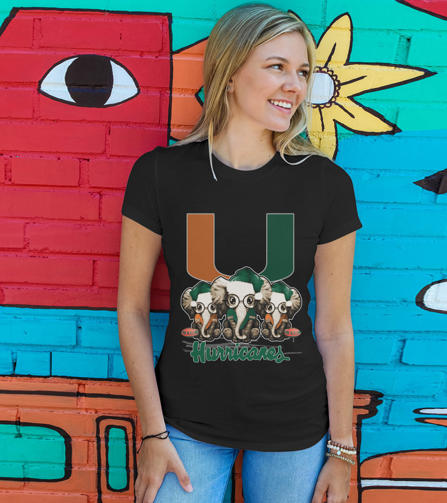 Miami Hurricanes Elephants Xmas T-Shirt