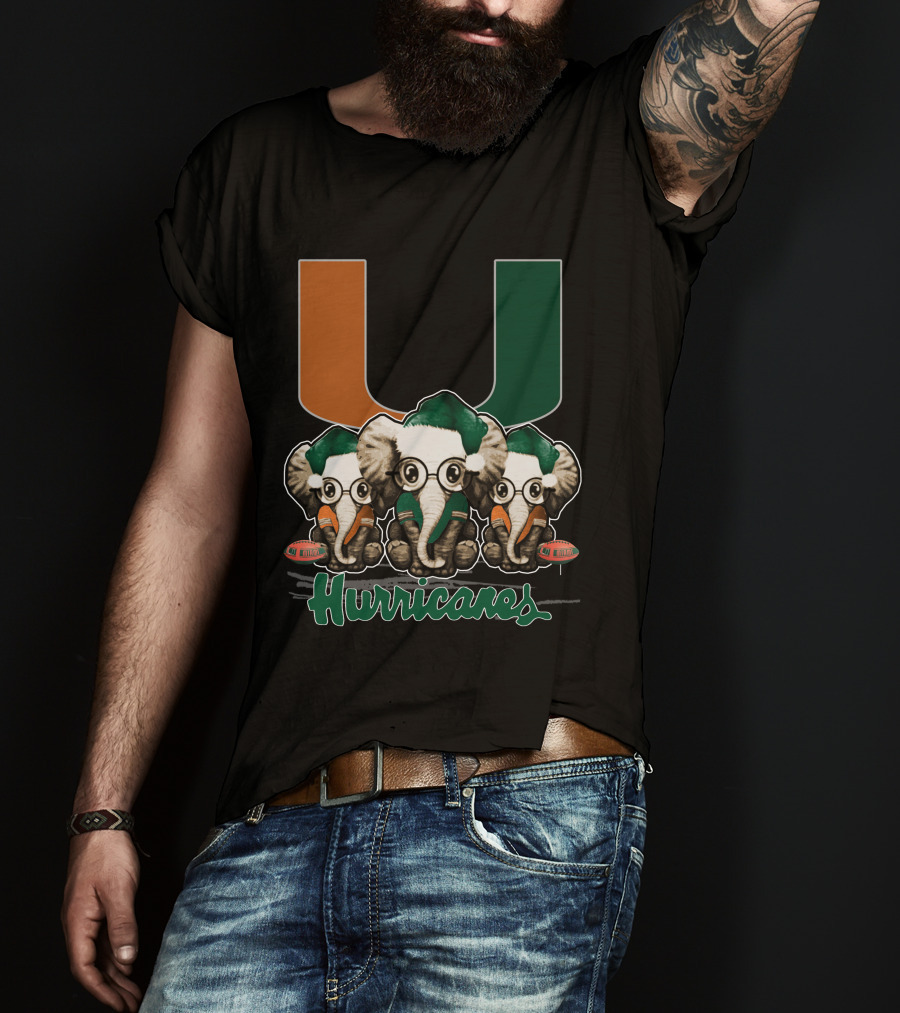 Miami Hurricanes Elephants Xmas T-Shirt