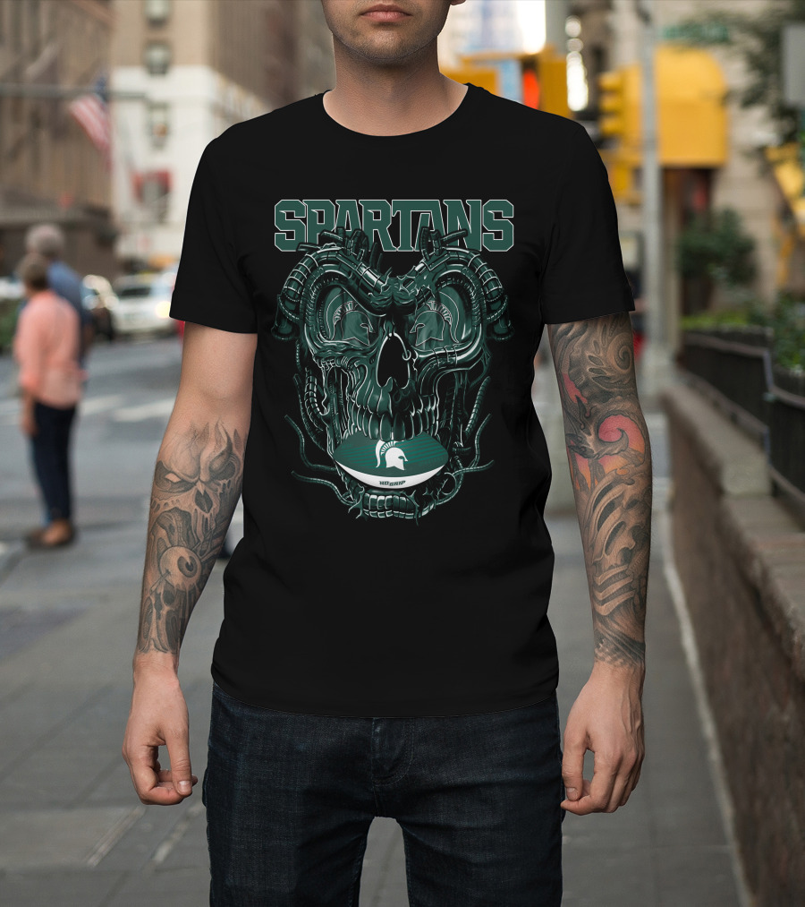 Spartans Dragonskull Michigan State Football Helmet T-Shirt
