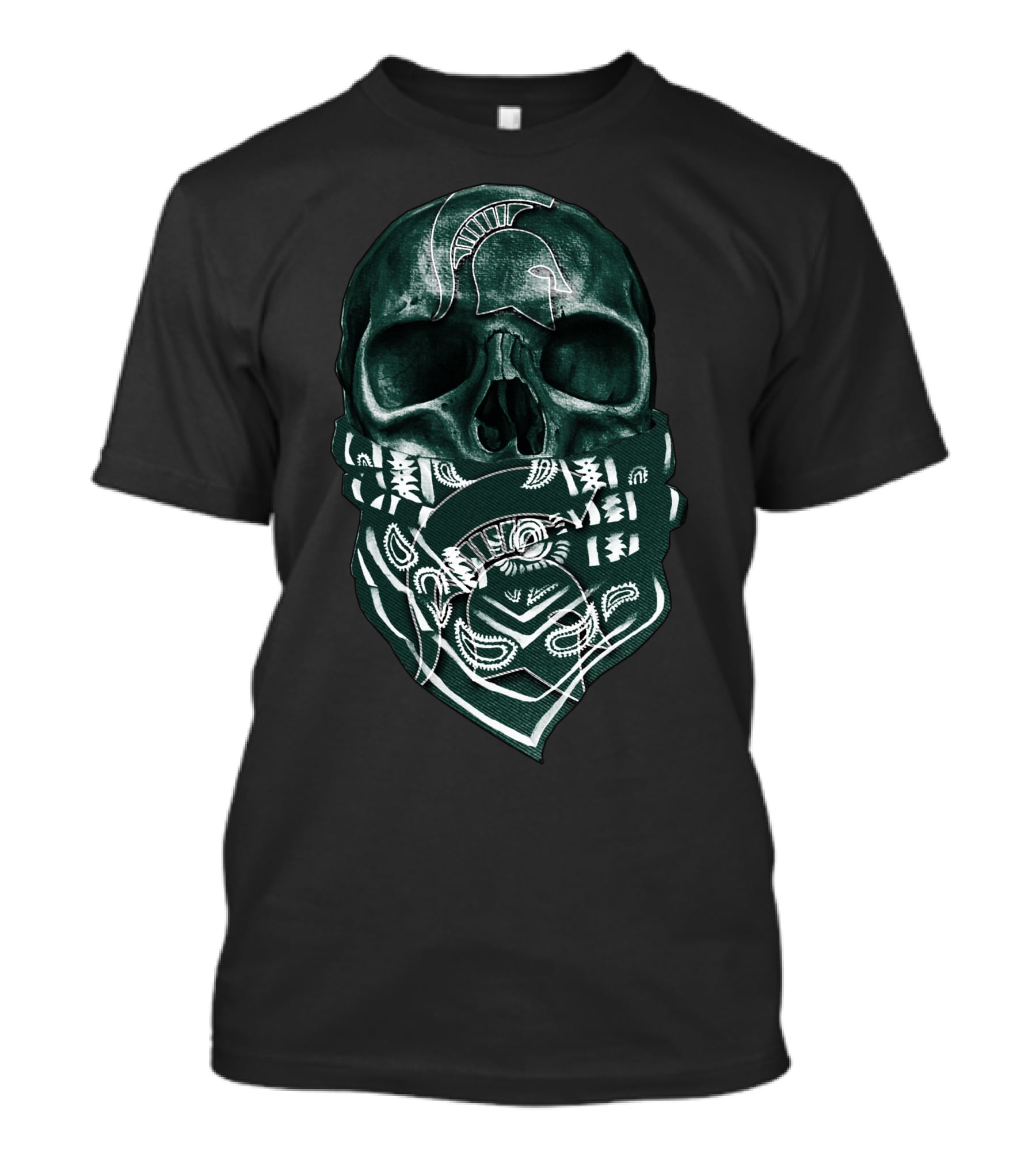 Skull Michigan State Spartans Bandana Style Spartan T-Shirt