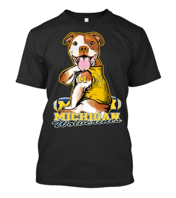 Pittbull Michigan Wolverines M Football Fan T-Shirt