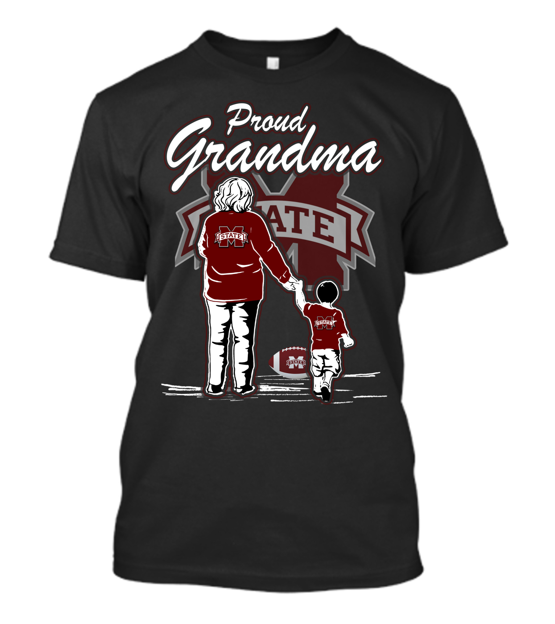 Proud Grandma Mississippi State Bulldogs Vintage Style Family Football Fan T-Shirt