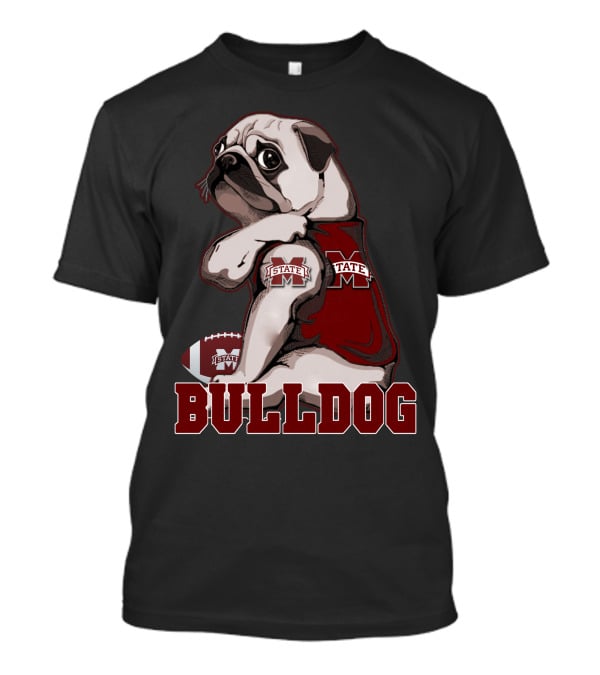 Pug Bulldogs Mississippi State Football State M T-Shirt