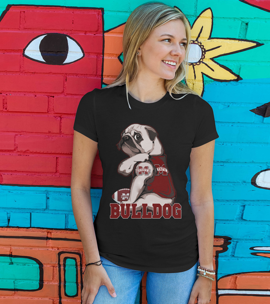 Pug Bulldogs Mississippi State Football State M T-Shirt