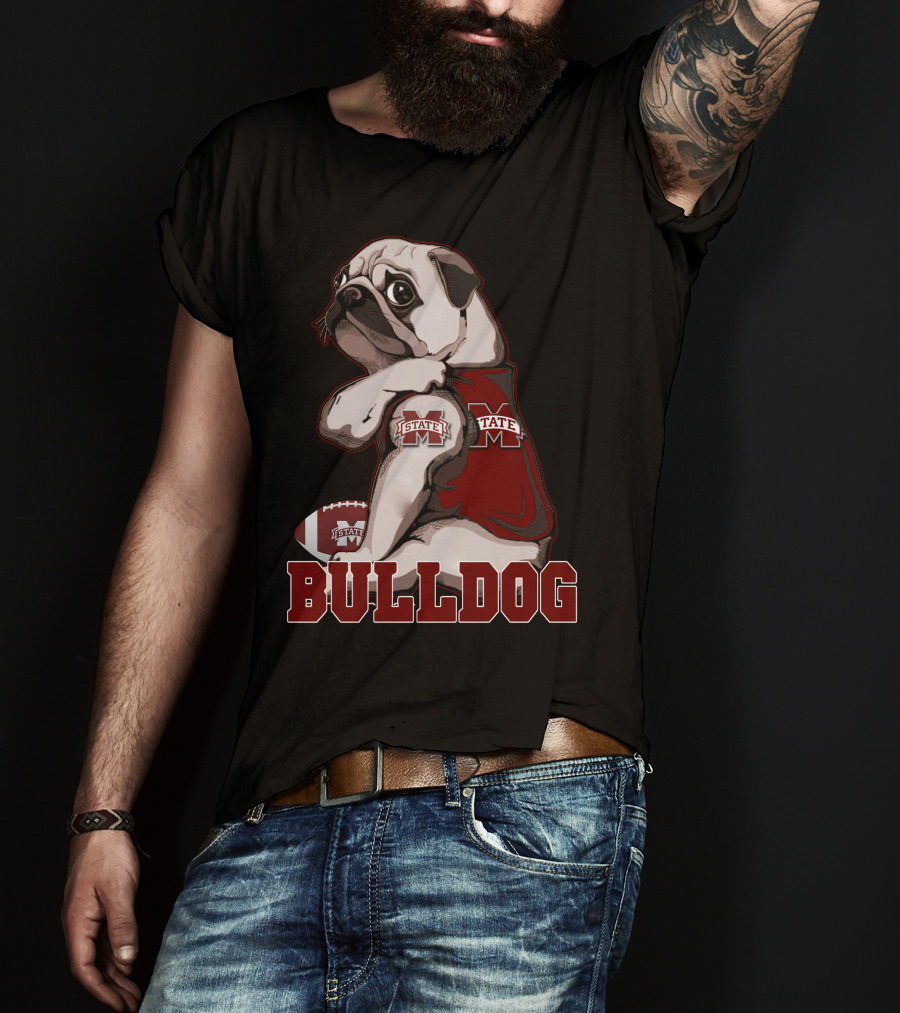 Pug Bulldogs Mississippi State Football State M T-Shirt