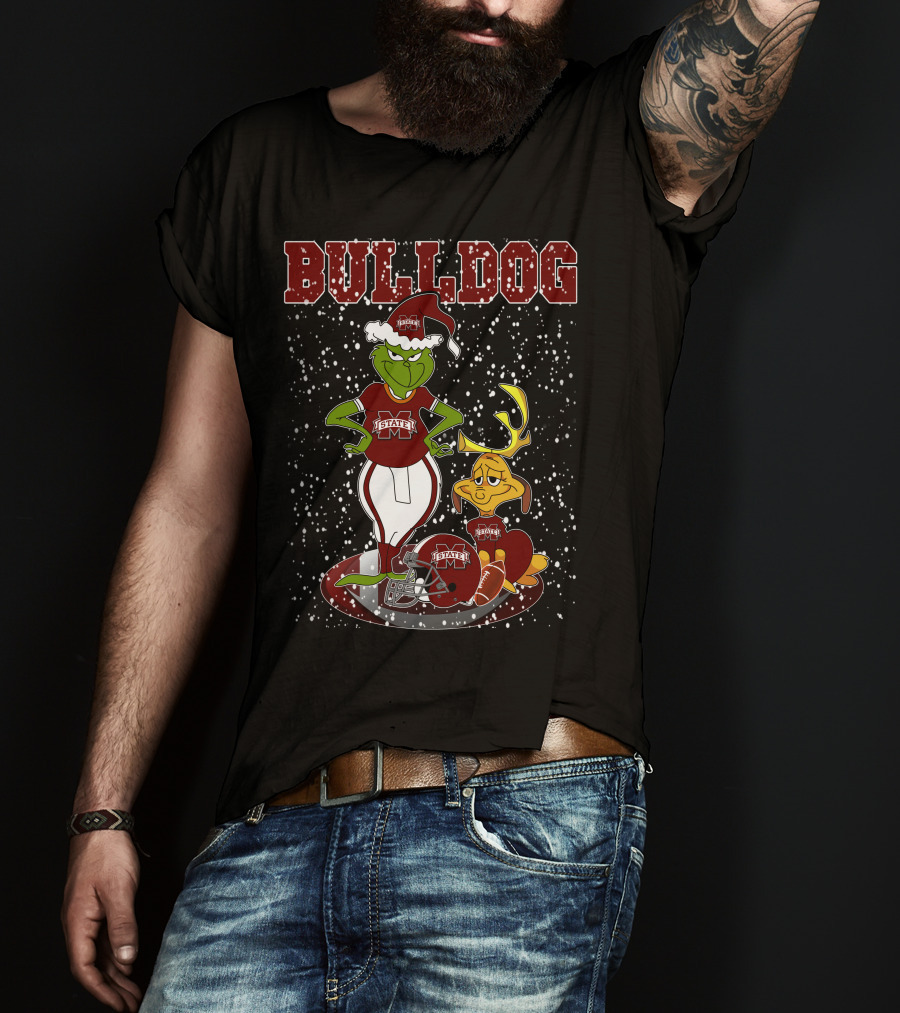 Grinchxmas Mississippi State Bulldog Football Holiday T-Shirt