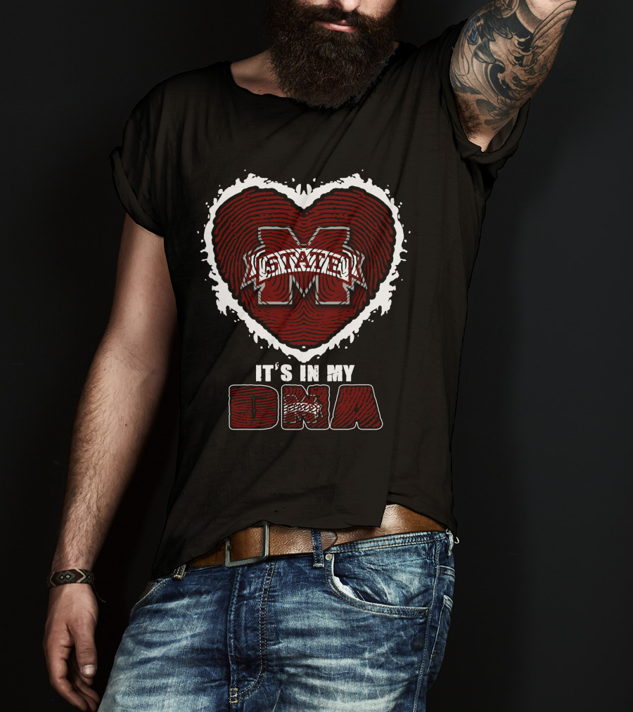 Mississippi State Bulldogs It's In My DNA Heart T-Shirt