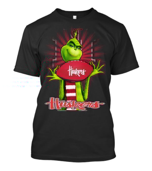 Grinch Holding Huskers Football Nebraska Cornhuskers T-Shirt