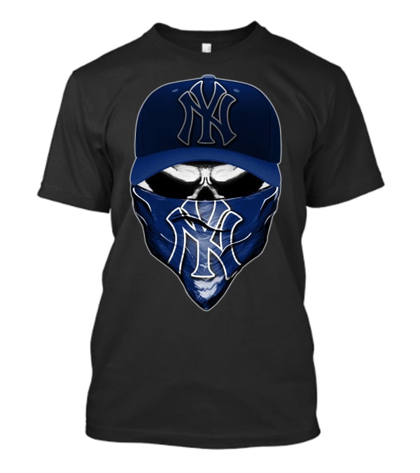 New York Yankees Skull Bandana And Hat T-Shirt