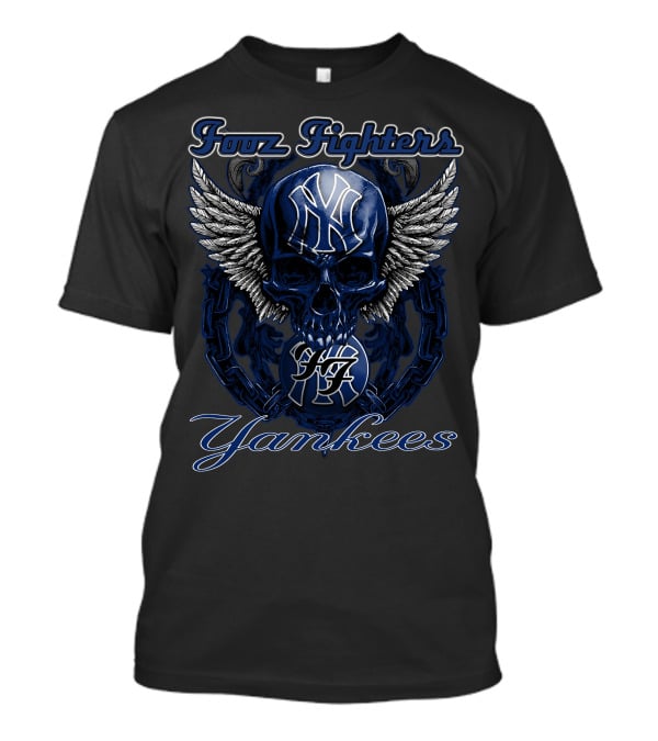Fuzz Fighters New York Yankees Skull Wings T-Shirt