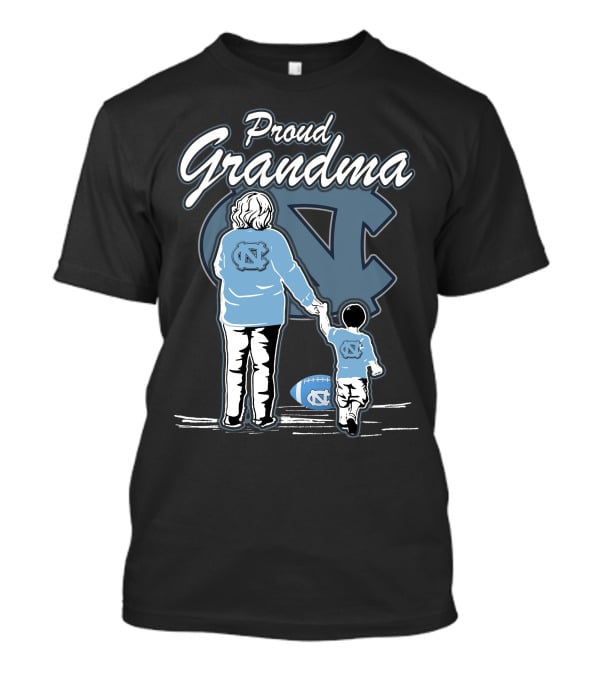 Proud Grandma North Carolina Tar Heels Football Family Connection T-Shirt