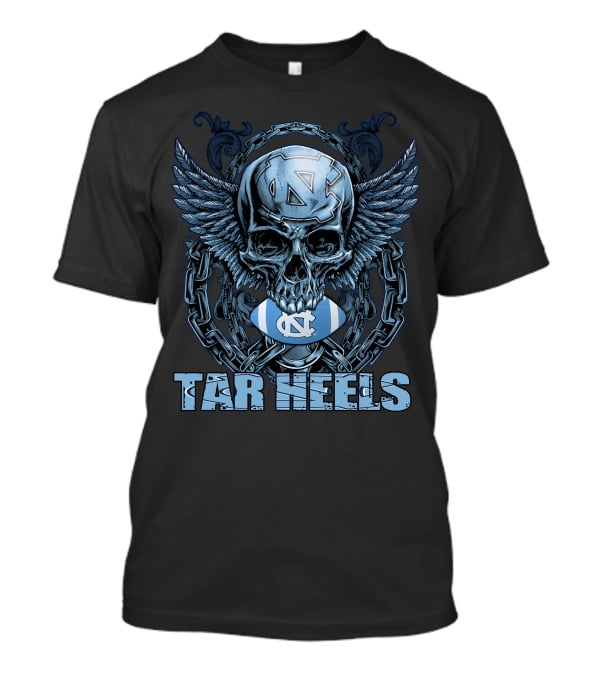 Tar Heels Skull Wings North Carolina Football T-Shirt
