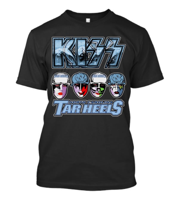 Kiss North Carolina Tar Heels Rock Band Faces Unc Tribute T-Shirt