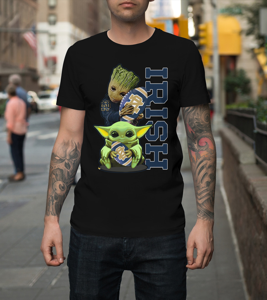 Grzd Notre Dame Fighting Irish Groot And Baby Yoda IRISH T-Shirt