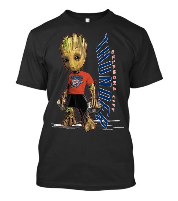 Groot Holding Oklahoma City Thunder Basketballs T-Shirt