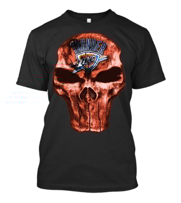 Skull Oklahoma City Thunder Logo Thunder T-Shirt