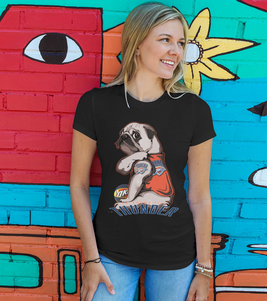 Oklahoma City Thunder Pug With DKC Thunder T-Shirt