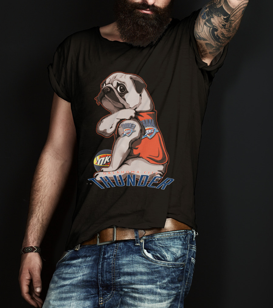 Oklahoma City Thunder Pug With DKC Thunder T-Shirt